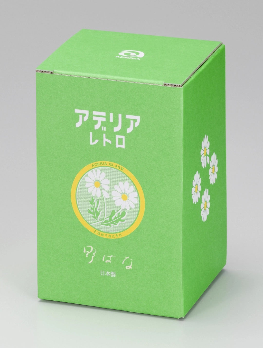 Aderia, Green packaging box of daisy pattern glass candy jar