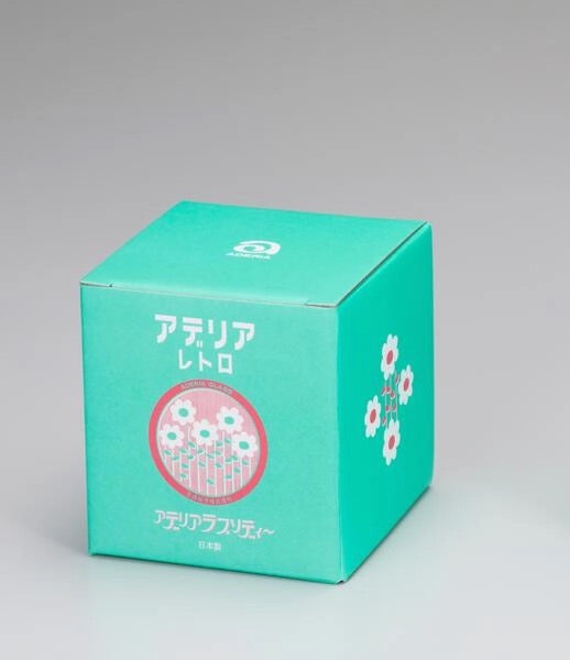 Aderia, Green packaging box for white small flower glass jar